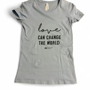 Mercy for Animals Blue Tee - “Love Can Change the World”